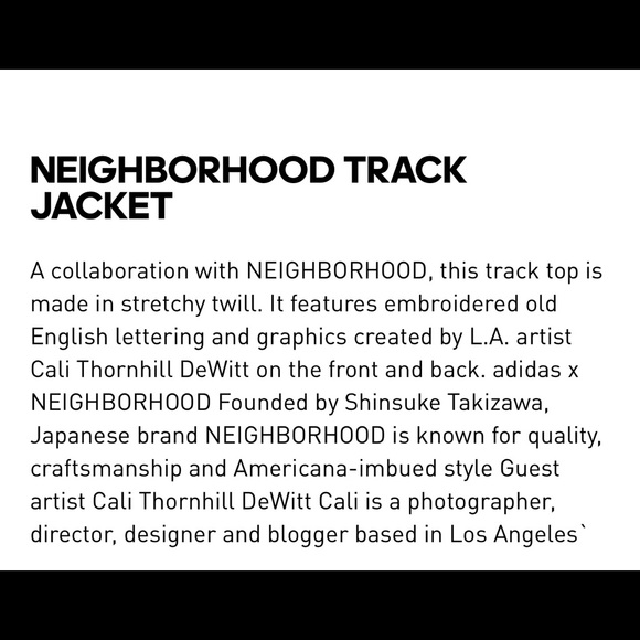 ADIDAS x NEIGHBORHOOD TRACK JACKET - BLACK - LARGE - Picture 4 of 6